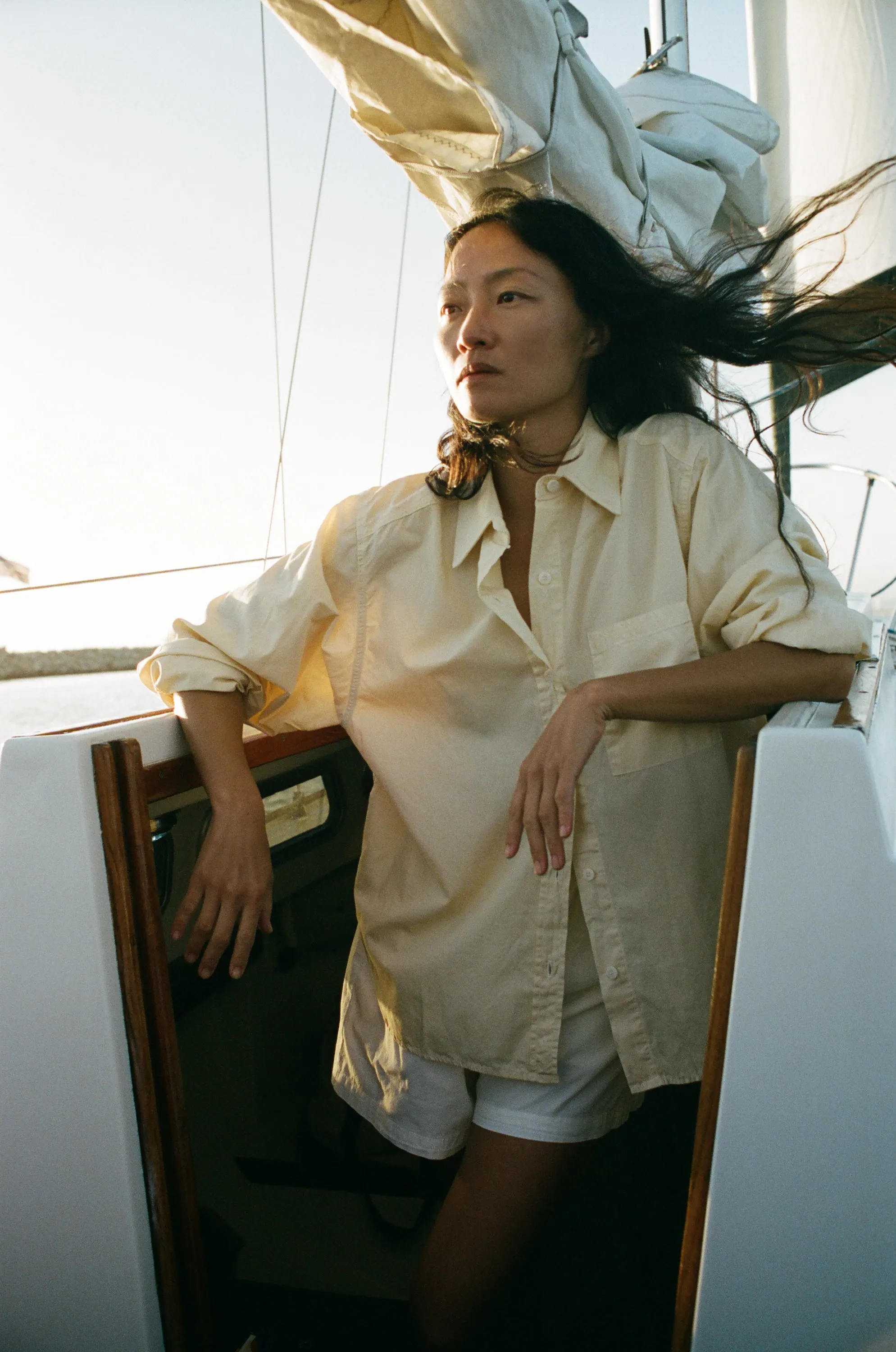 Marcie Shirt, Organic Poplin, Butter sold by Ozma product image thumbnail 4