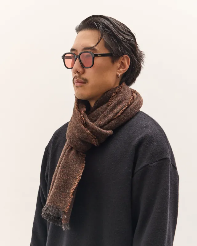 Yoko Sakamoto Wool Long Scarf, Brown sold by Glasswing