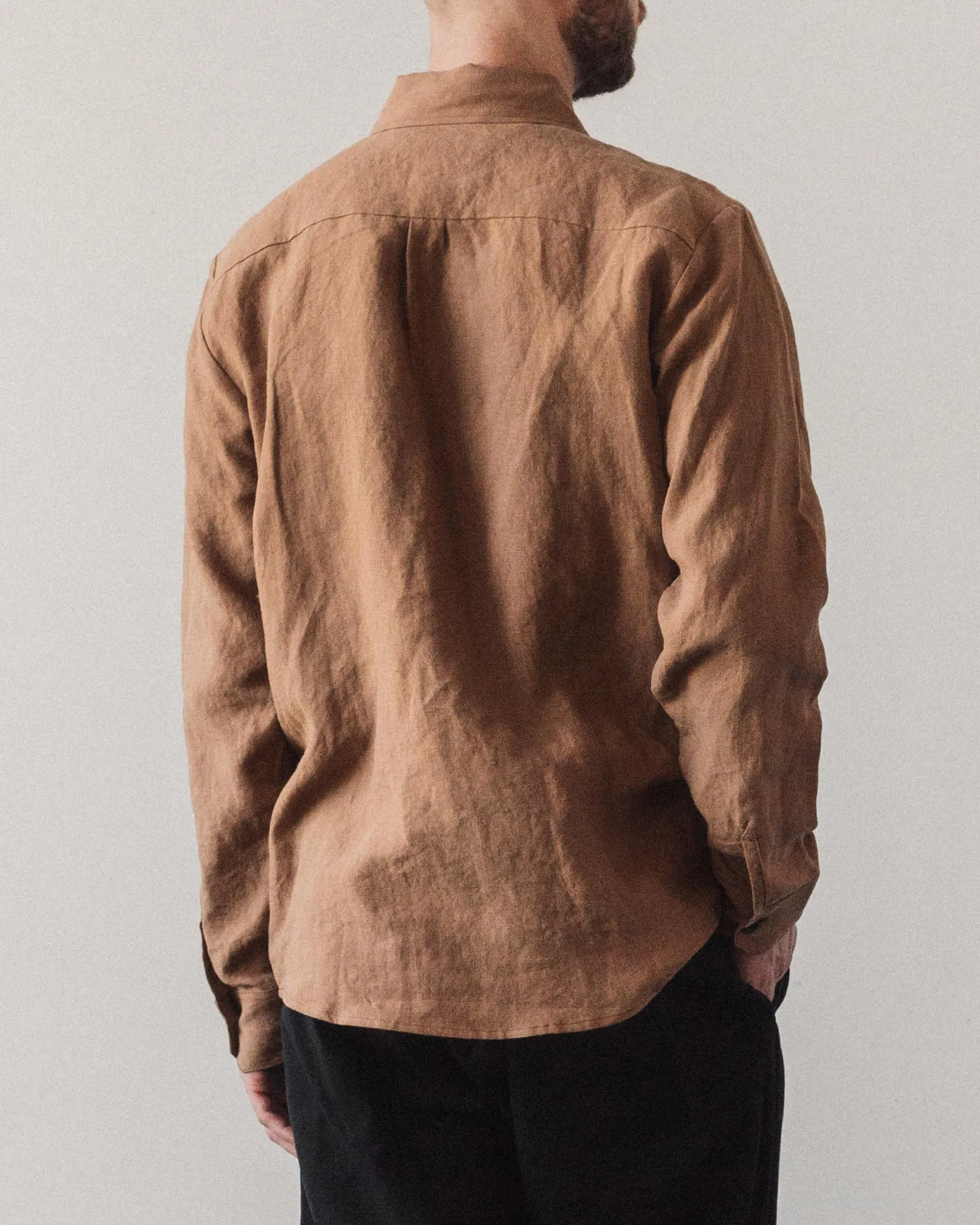 Evan Kinori Two Pocket Shirt, Ochre sold by Glasswing product image thumbnail 2
