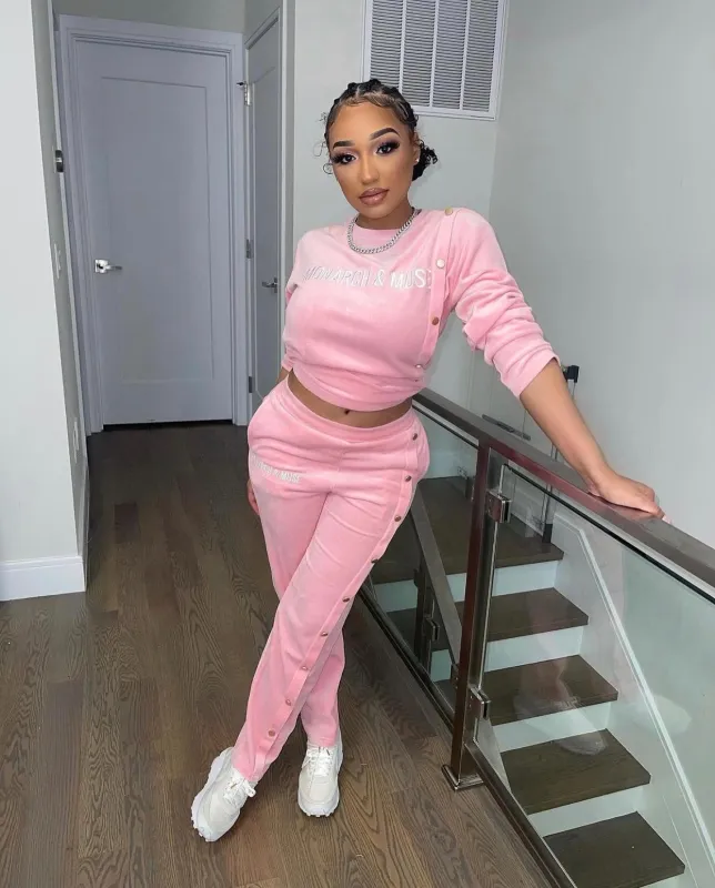 Unisex Velour Set Pink sold by Monarch & Muse