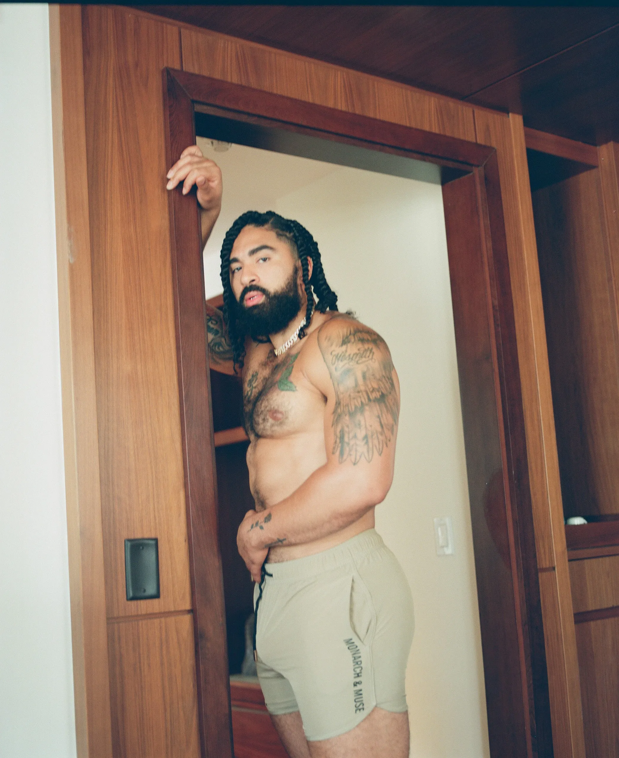 MUSE Olive Shorts sold by Monarch & Muse