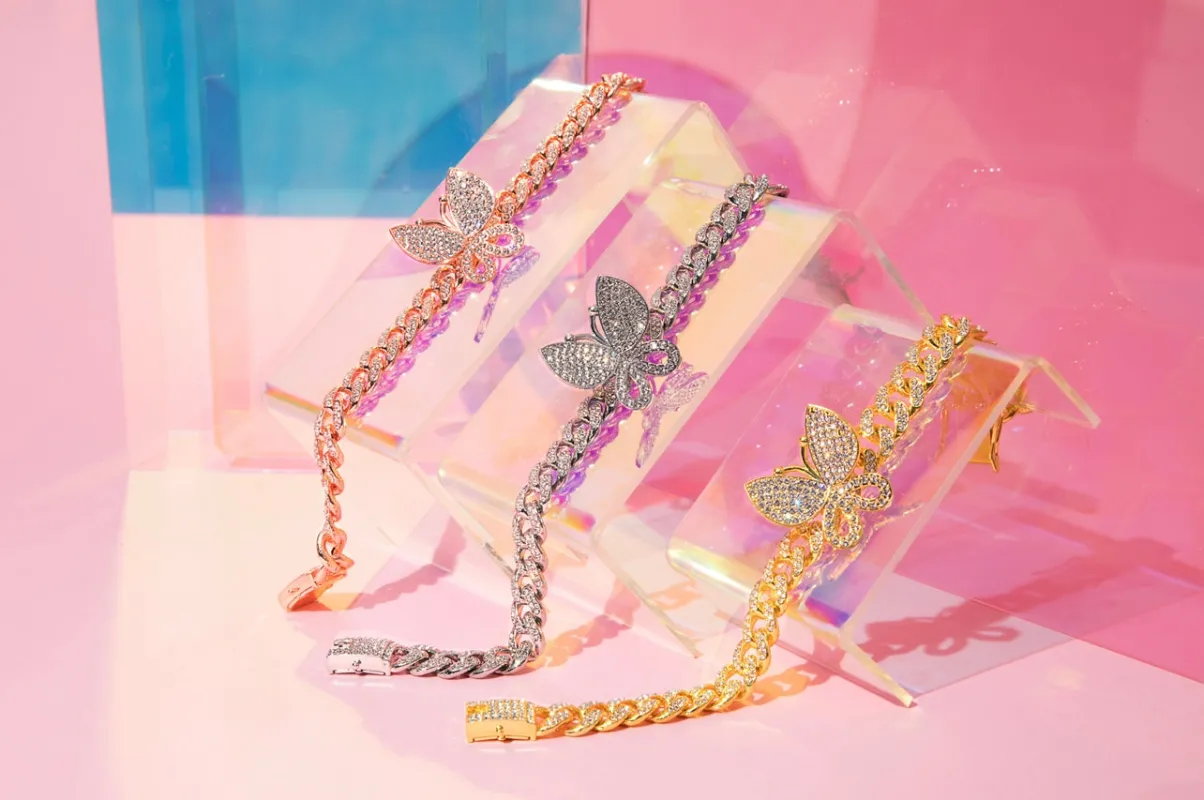 Butterfly Cuban Anklet made by Monarch & Muse