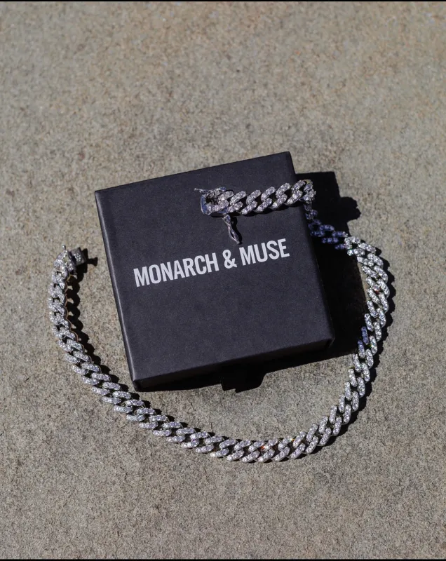 Silver Marbella Cuban Choker made by Monarch & Muse