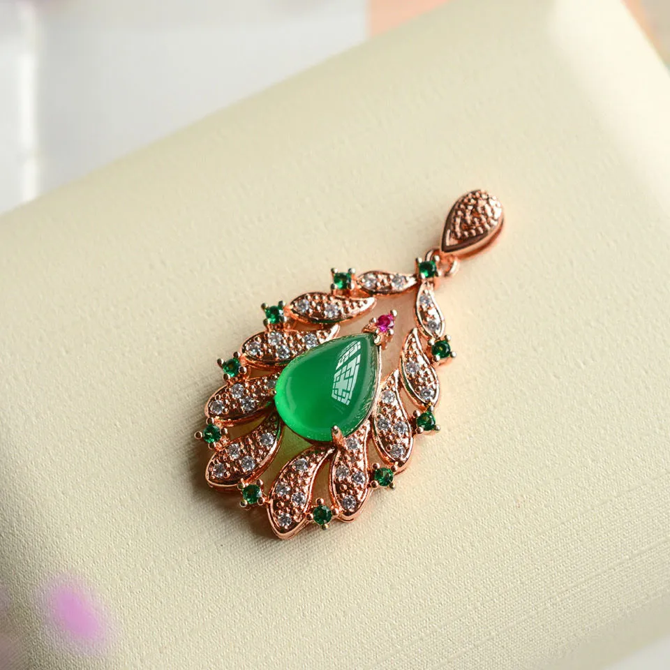 Raindrop Emerald Necklace sold by Monarch & Muse product image thumbnail 2