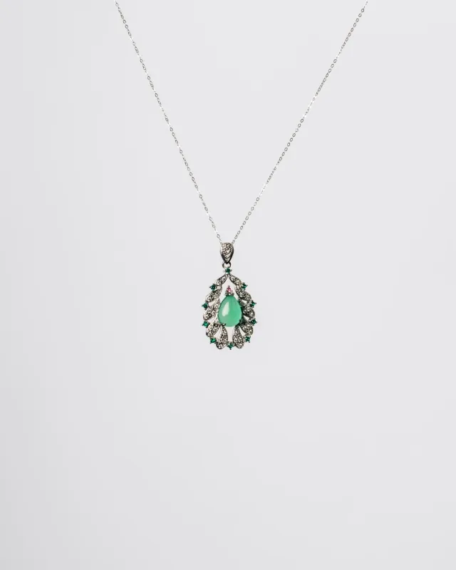 Raindrop Emerald Necklace made by Monarch & Muse