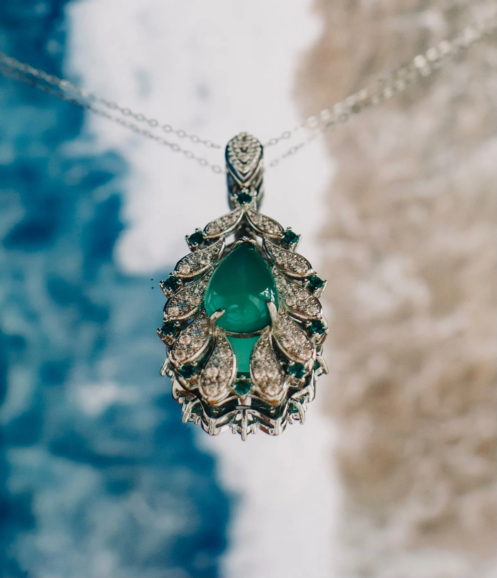Raindrop Emerald Necklace sold by Monarch & Muse product image thumbnail 3