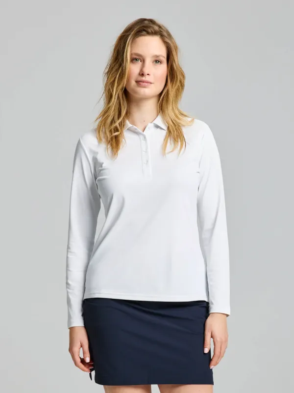 WOMAN TECH PIQUE POLO LONG SLEEVE sold by Slam