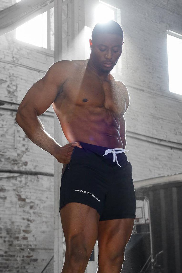 Agile Bodybuilding 4'' Shorts w Zipper Pockets - Black Logo sold by Jed North