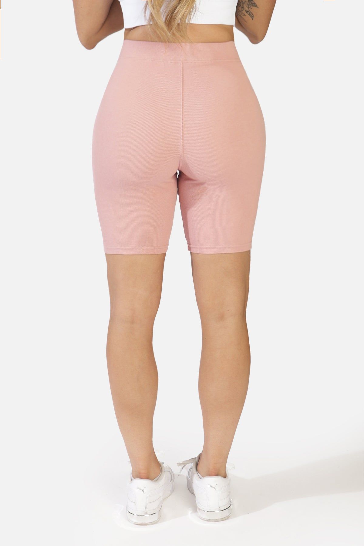 Ivy Ribbed Biker Shorts w Pockets - Light Pink sold by Jed North product image thumbnail 4