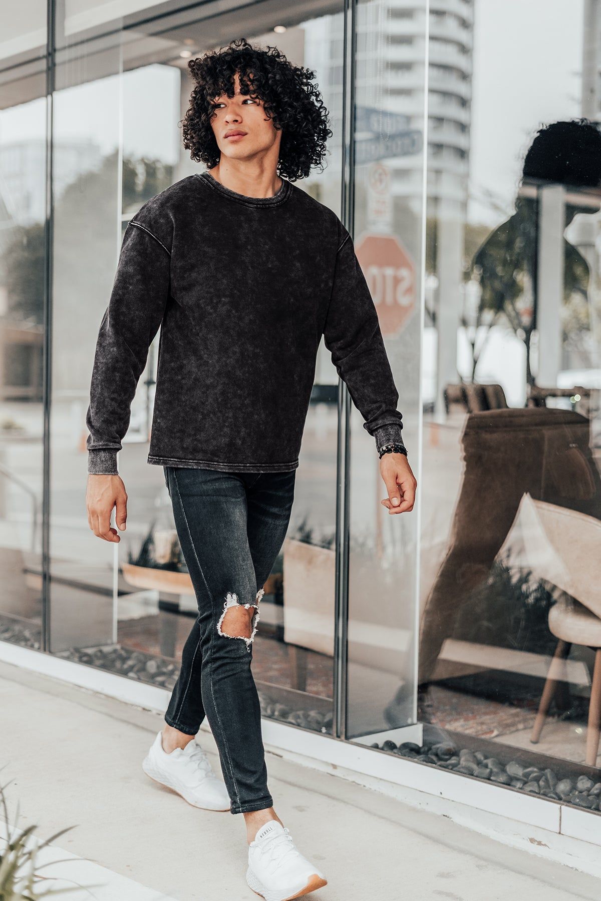 Certified Oversized Crewneck Sweater - Vintage Wash Black sold by Jed North product image thumbnail 6