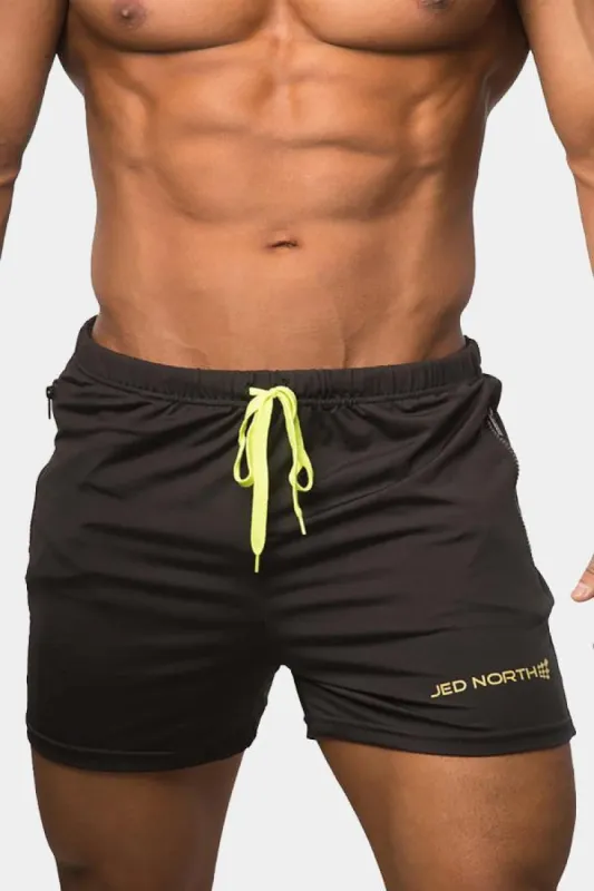 Agile Bodybuilding 4'' Shorts w Zipper Pockets - Black sold by Jed North