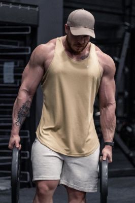 Fast-Dry Bodybuilding Workout Stringer - Khaki sold by Jed North