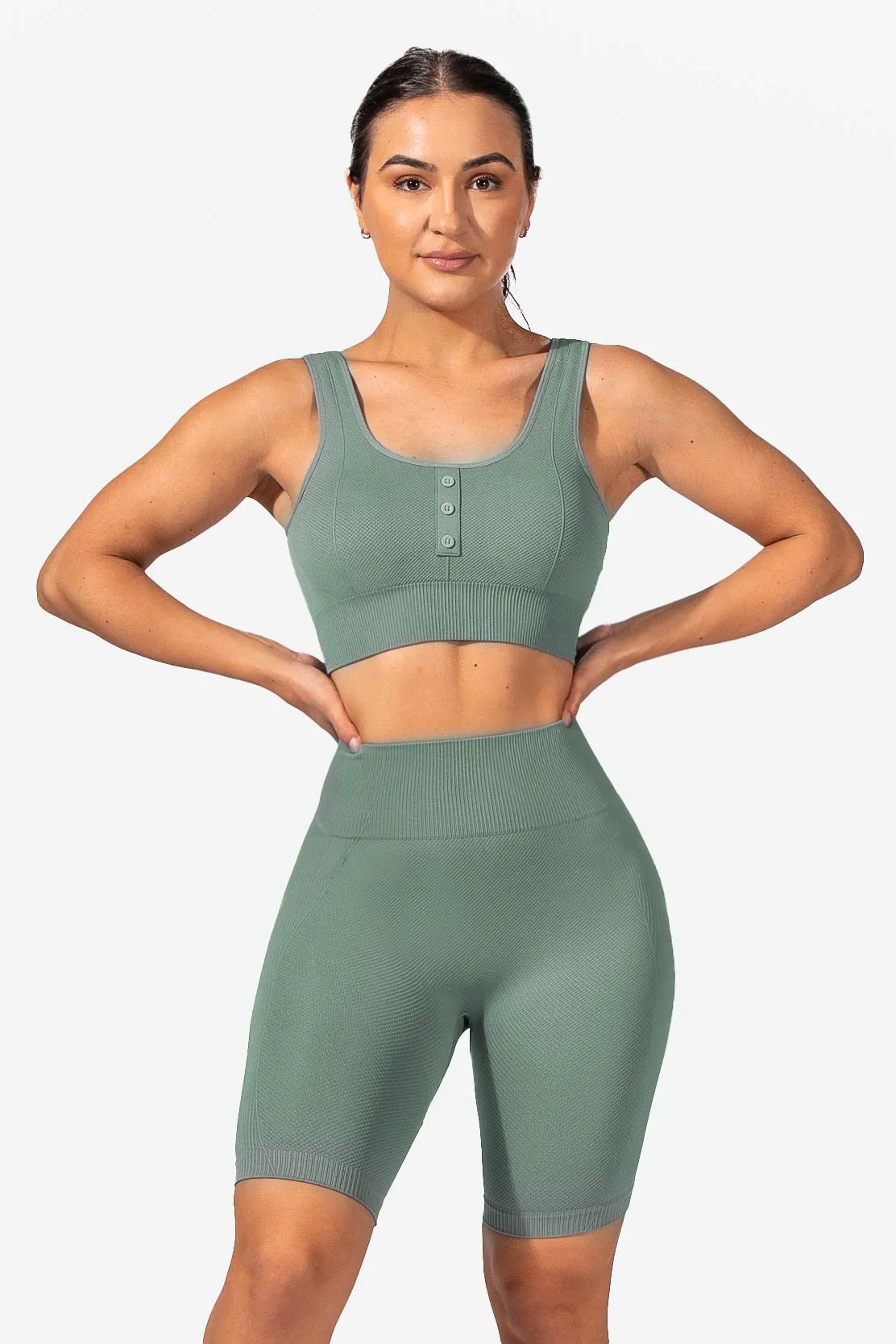 Rio Seamless Ribbed Sports Bra - Teal sold by Jed North product image thumbnail 2