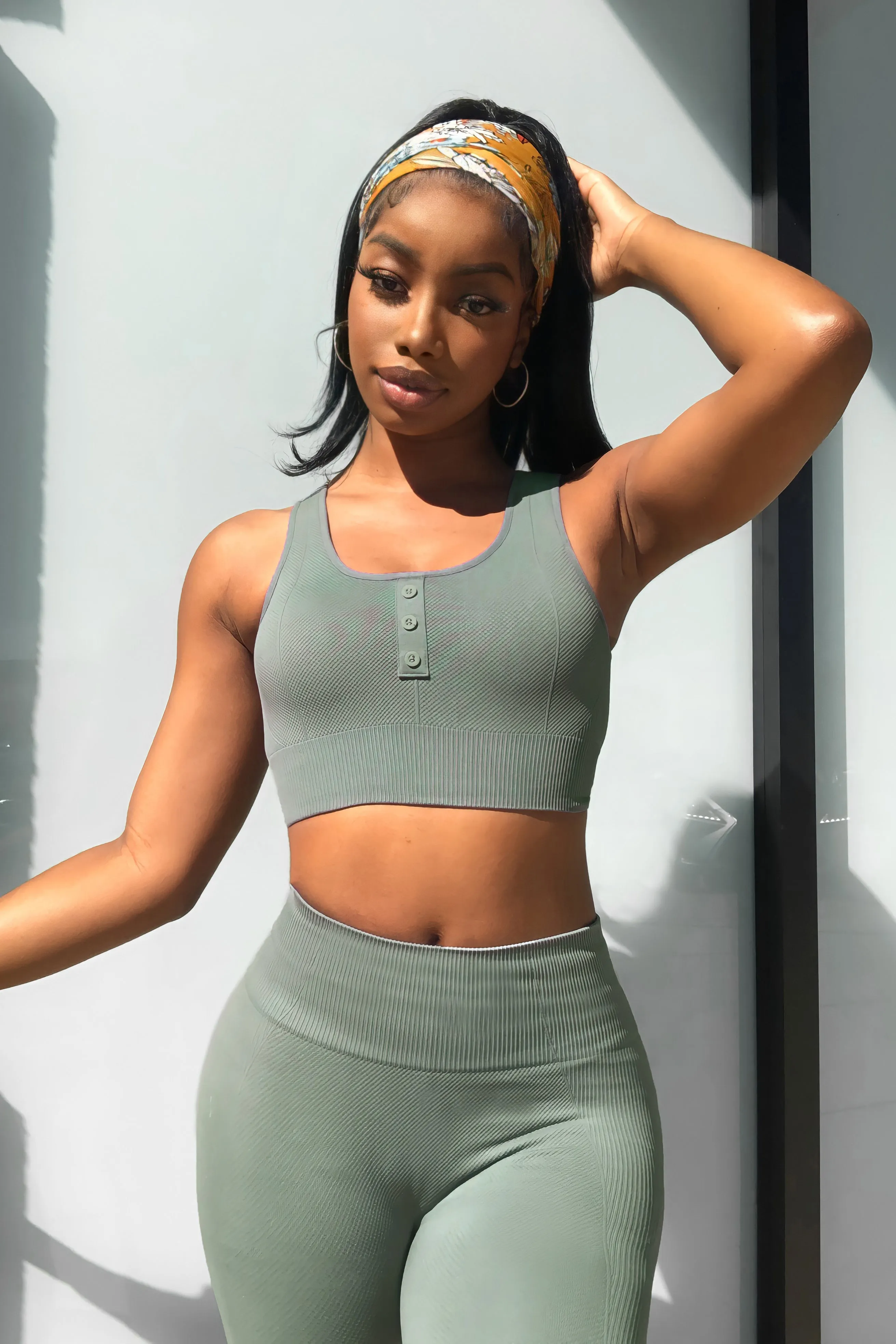 Rio Seamless Ribbed Sports Bra - Teal sold by Jed North