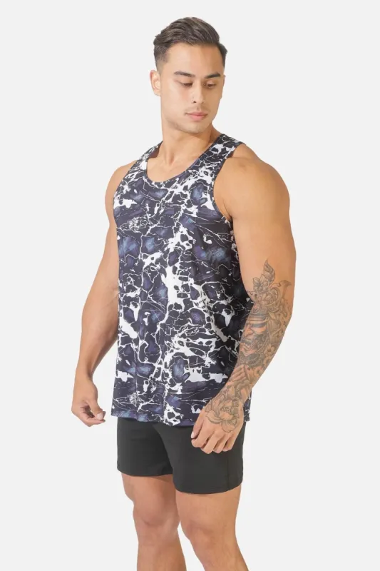 Graphic Muscle Tank Top - Black Marble sold by Jed North