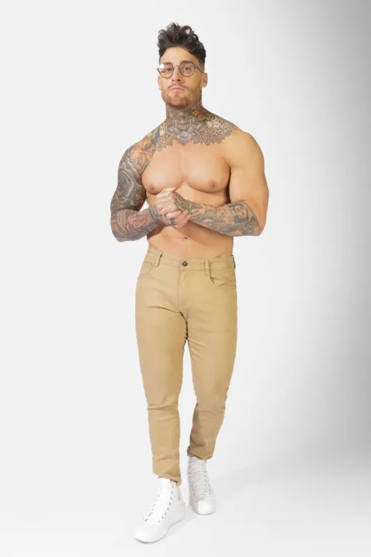 Men's Fitted Stretchy Pants - Khaki sold by Jed North