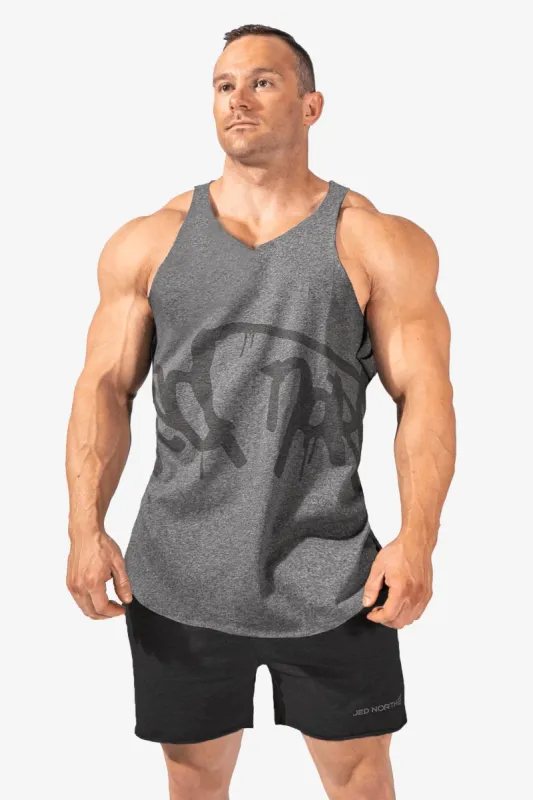 Raw-Edge Bodybuilding Stringer - Gray sold by Jed North
