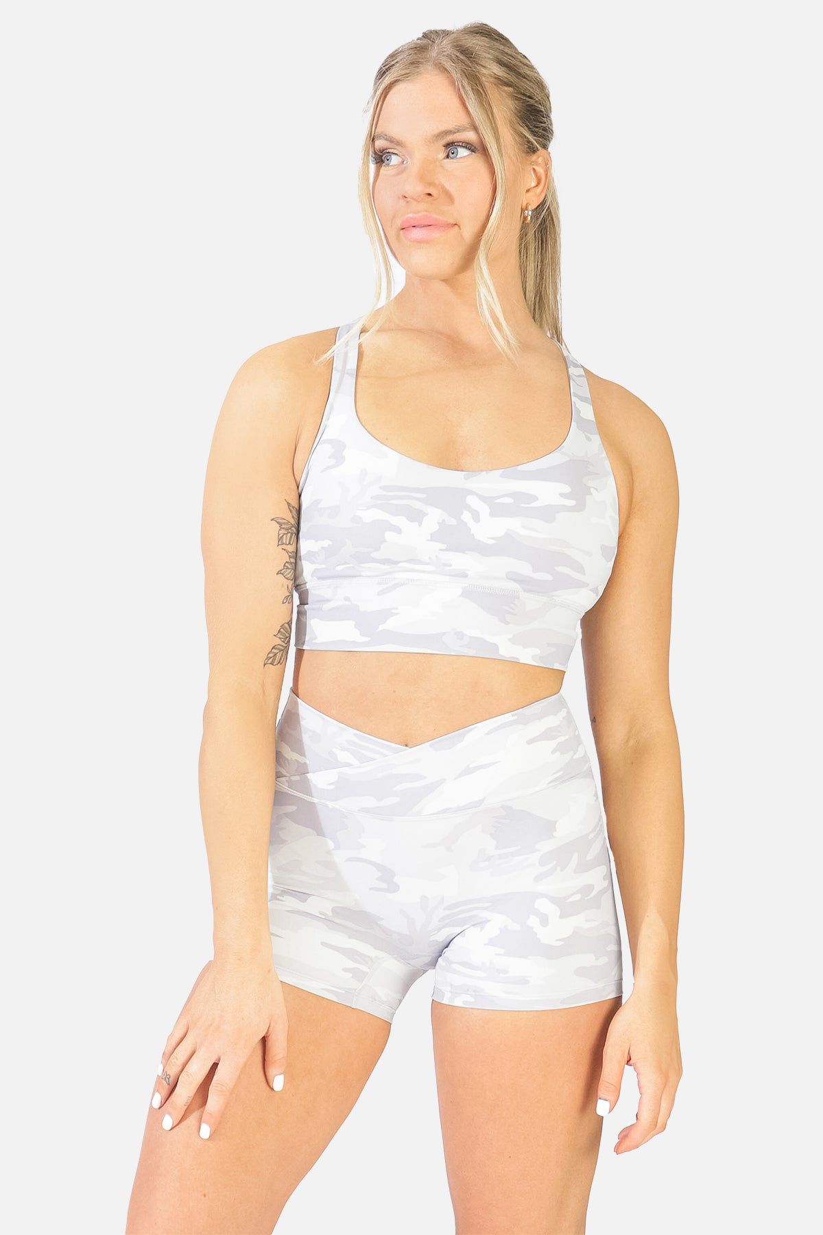 Mia Crisscross Sports Bra - Gray Camo sold by Jed North product image thumbnail 2