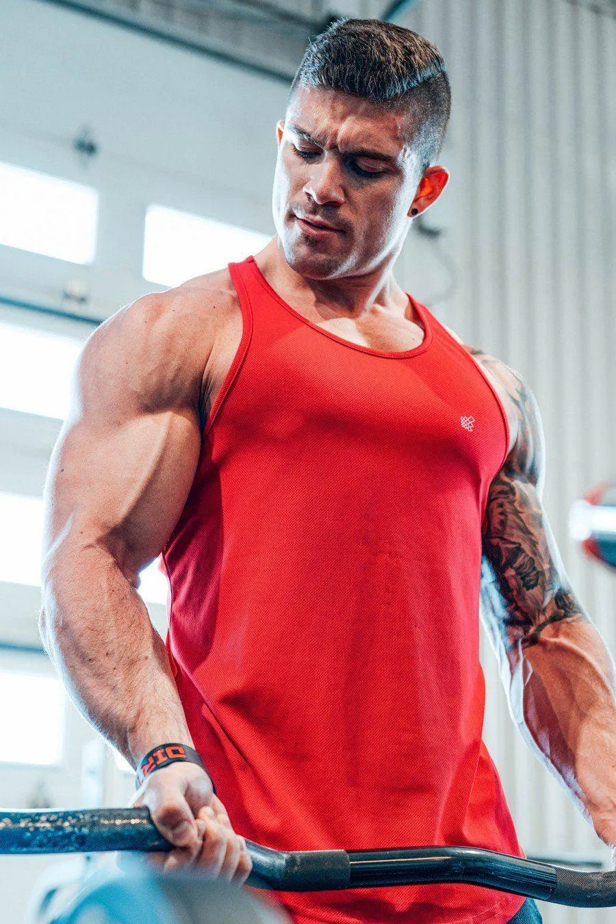 Fast-Dry Bodybuilding Workout Stringer - Red sold by Jed North