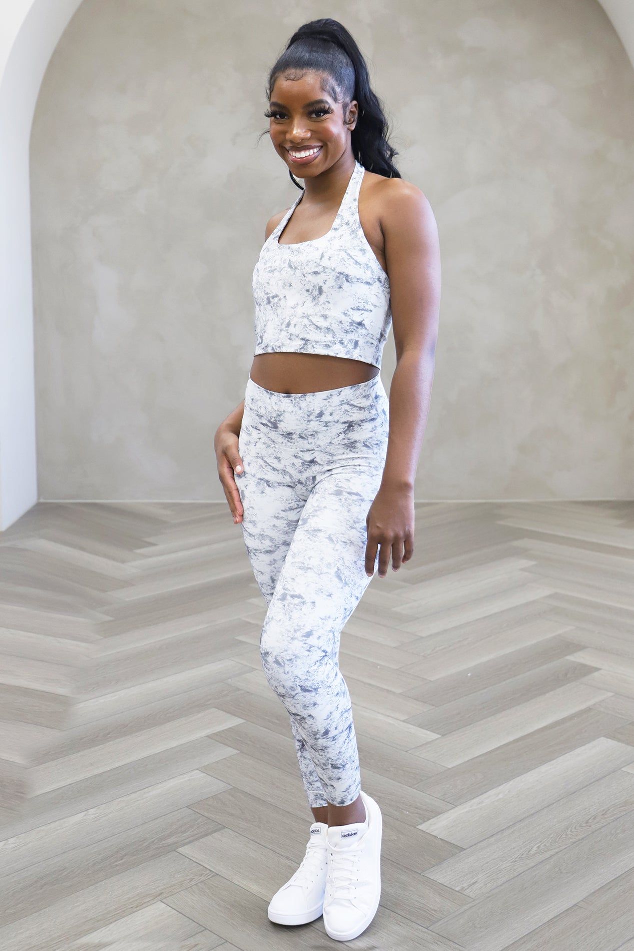 Flow High Rise Leggings - Gray Tie Dye sold by Jed North