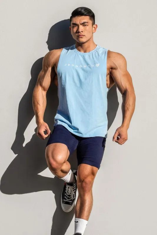 Men's Sleeveless Training Tee - Blue sold by Jed North