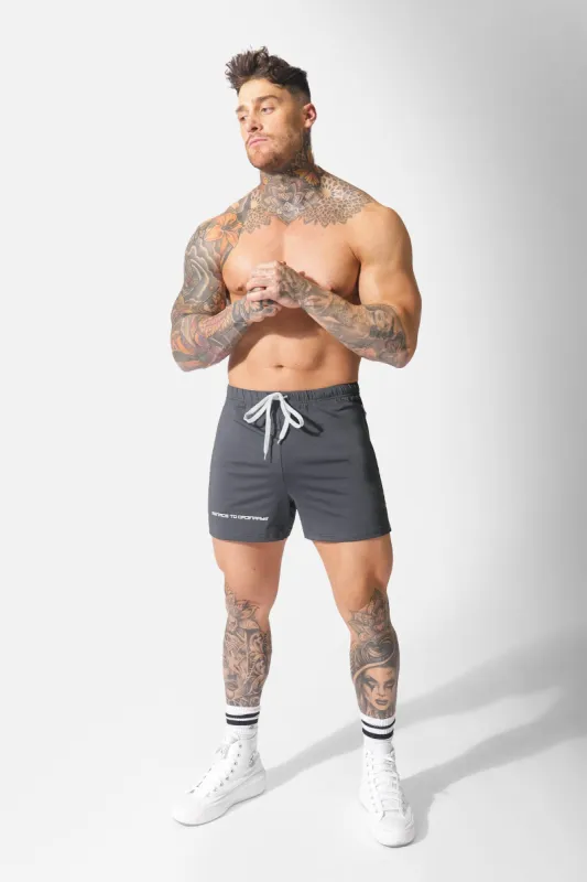 Agile Bodybuilding 4'' Shorts w Zipper Pockets - Gray Logo sold by Jed North
