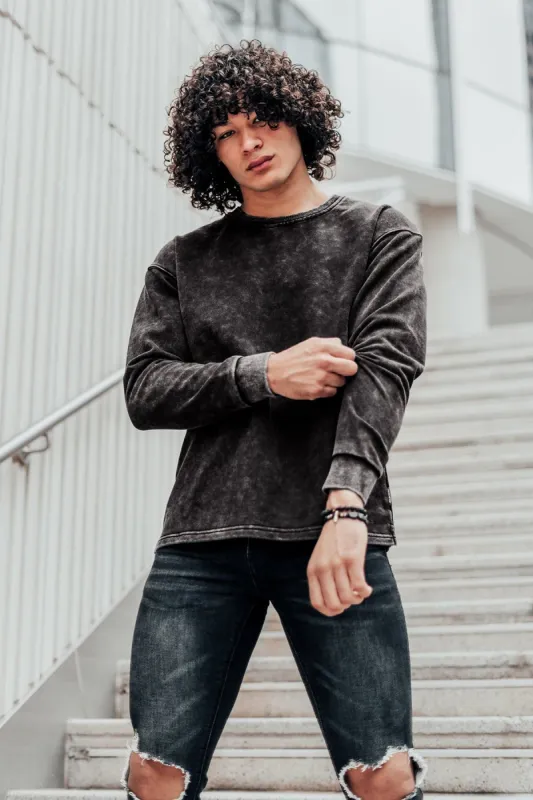 Certified Oversized Crewneck Sweater - Vintage Wash Black sold by Jed North