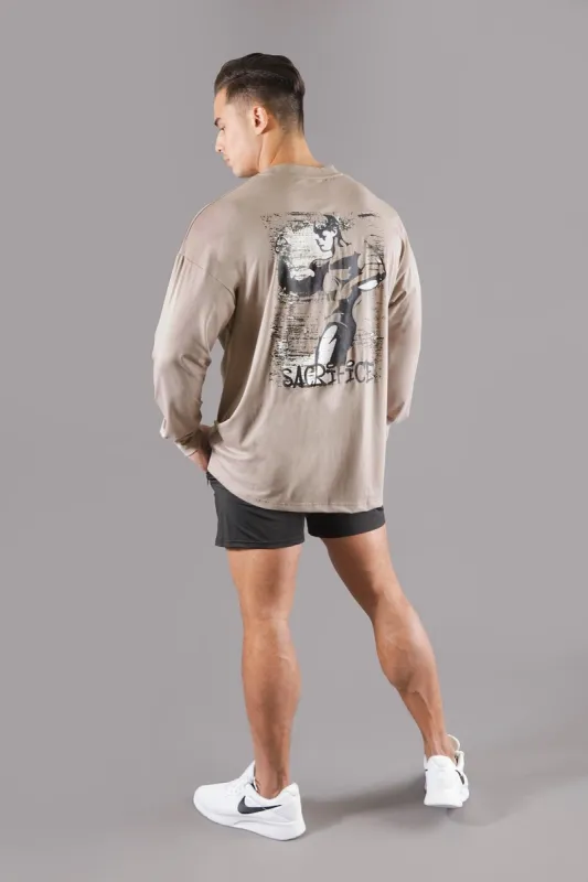 Energy Oversized Long Sleeve T-Shirt - Sacrifice Gray sold by Jed North