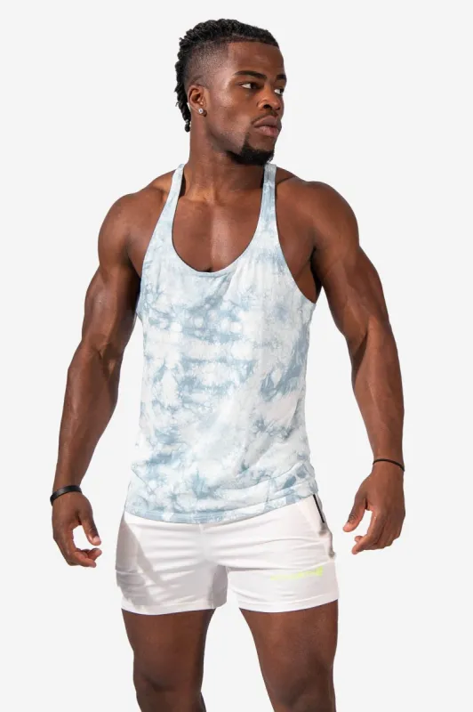 Classic Bodybuilding Racerback Stringer - Blue Tie Dye sold by Jed North