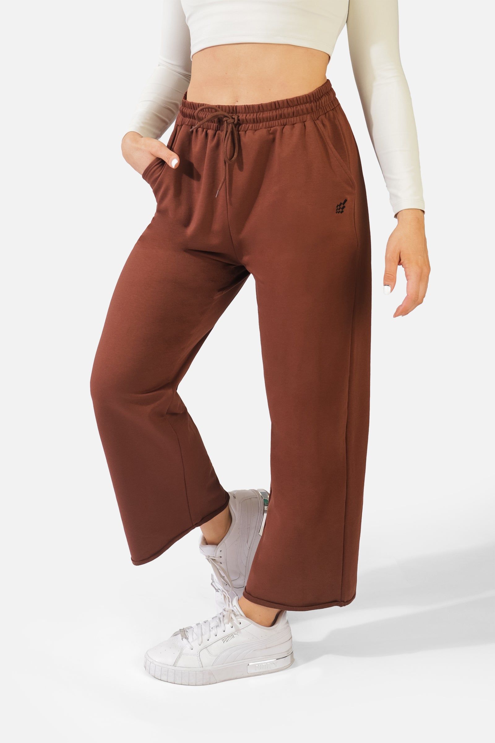 Jules Wide Leg Sweat Pants - Brown sold by Jed North product image thumbnail 2