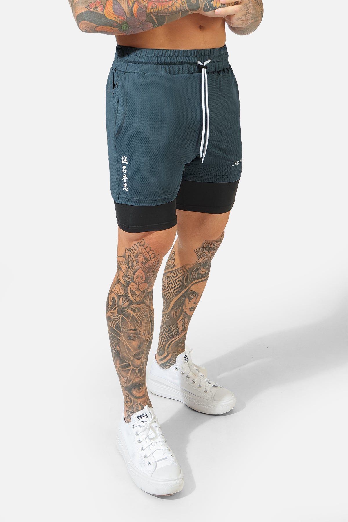 Men's 2 In 1 Active Training 7'' Shorts with Towel Loop - Gray sold by Jed North product image thumbnail 2