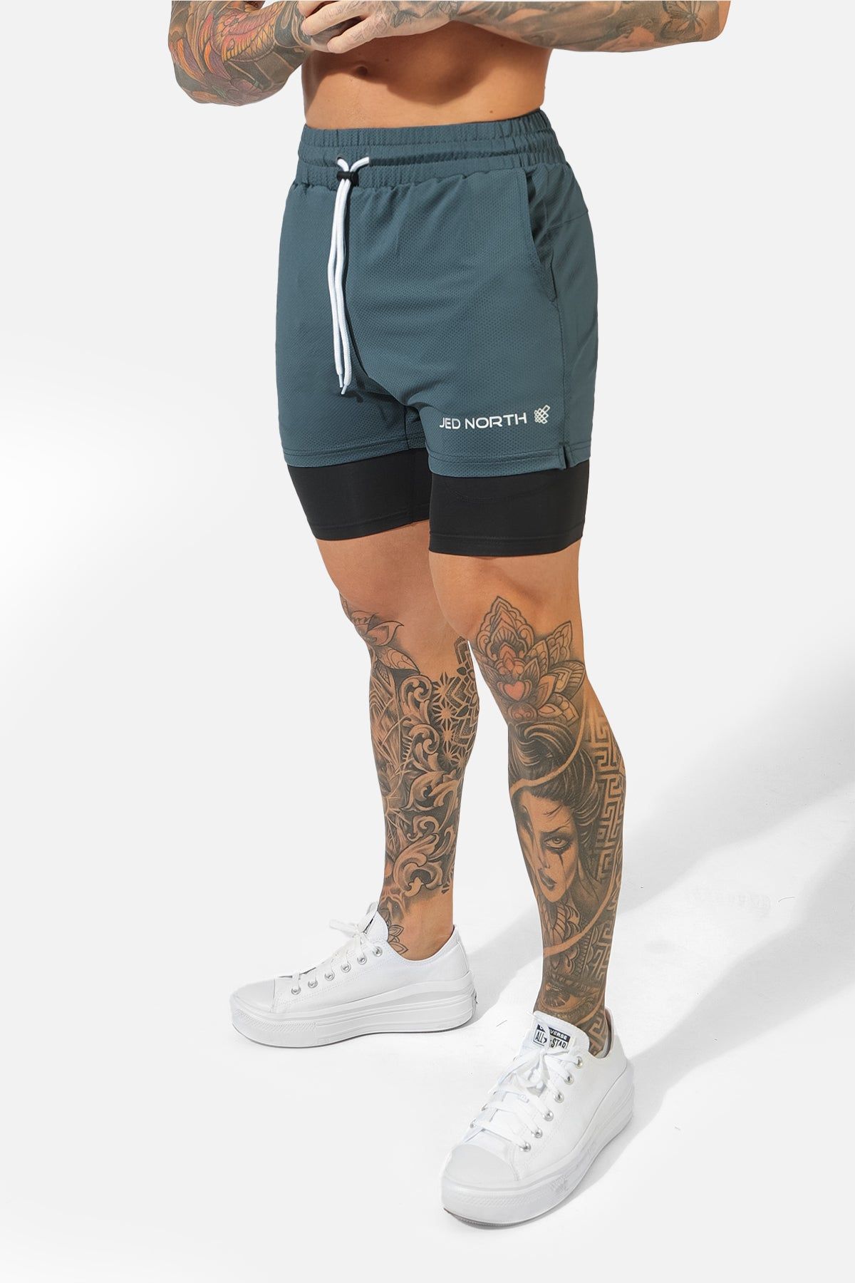 Men's 2 In 1 Active Training 7'' Shorts with Towel Loop - Gray sold by Jed North