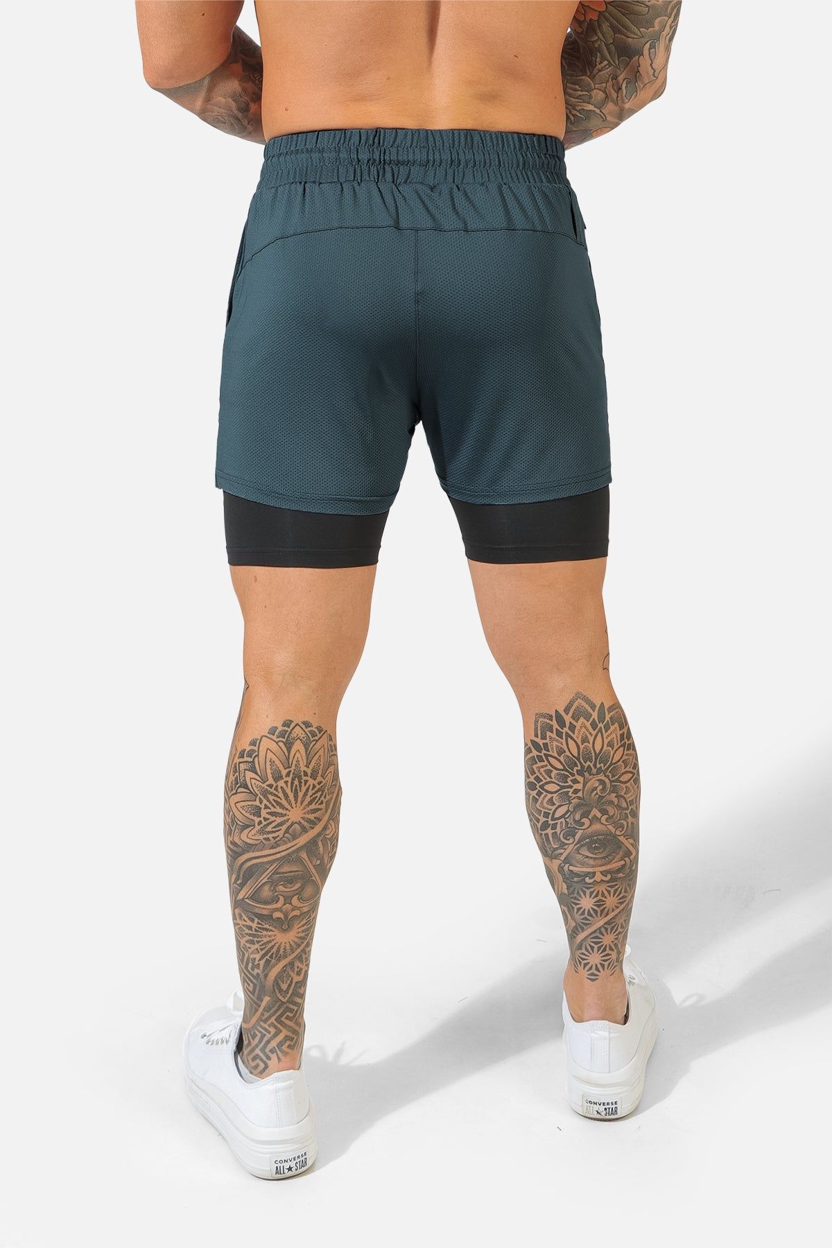 Men's 2 In 1 Active Training 7'' Shorts with Towel Loop - Gray sold by Jed North product image thumbnail 4