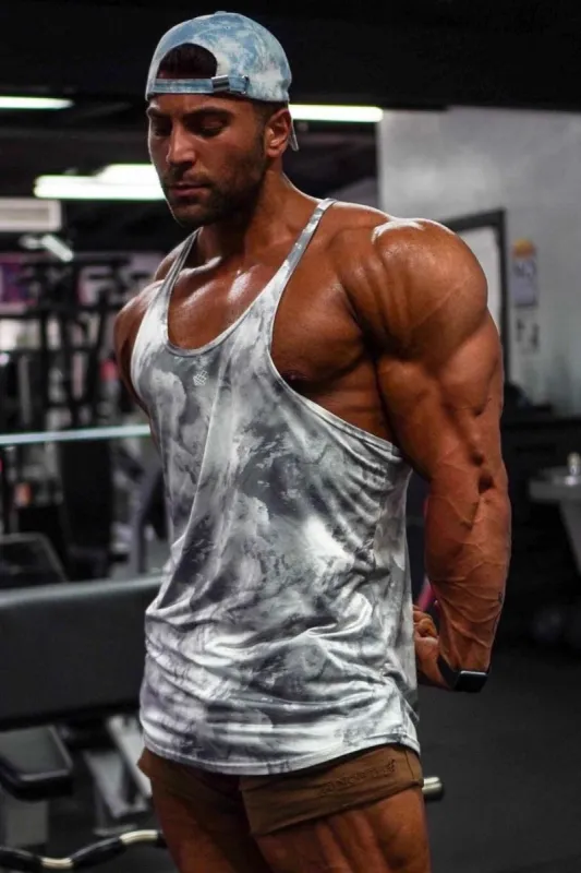 Old-School Workout Stringer - Tie Dye Gray sold by Jed North