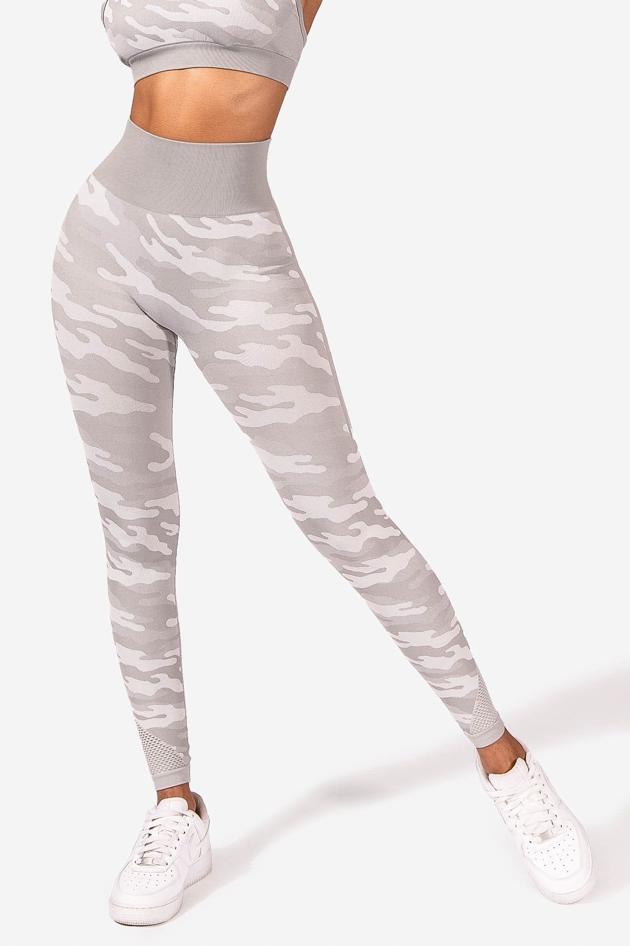 Reset Camo High Waisted Seamless Mesh Leggings - Gray Camo sold by Jed North product image thumbnail 3