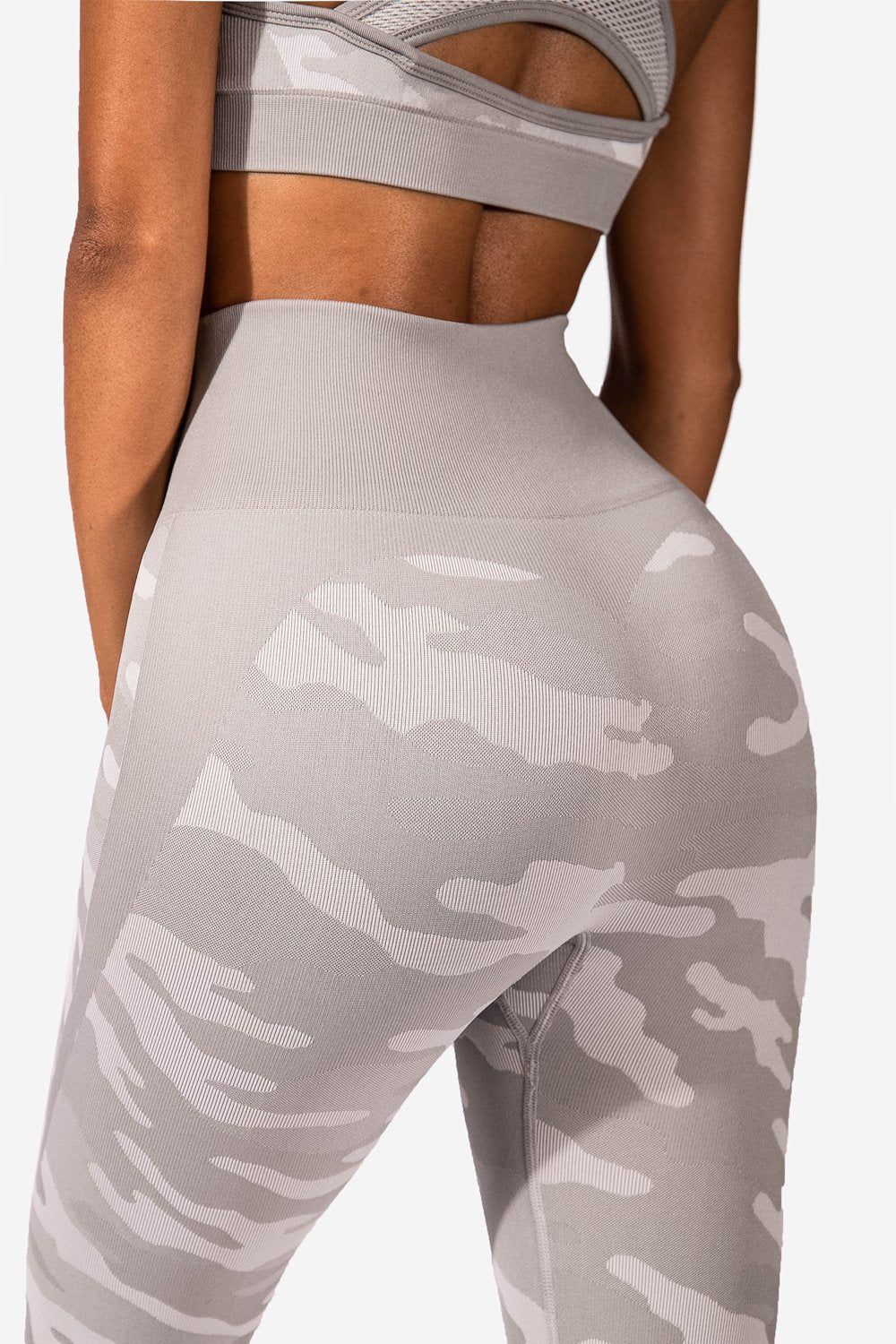 Reset Camo High Waisted Seamless Mesh Leggings - Gray Camo sold by Jed North product image thumbnail 5