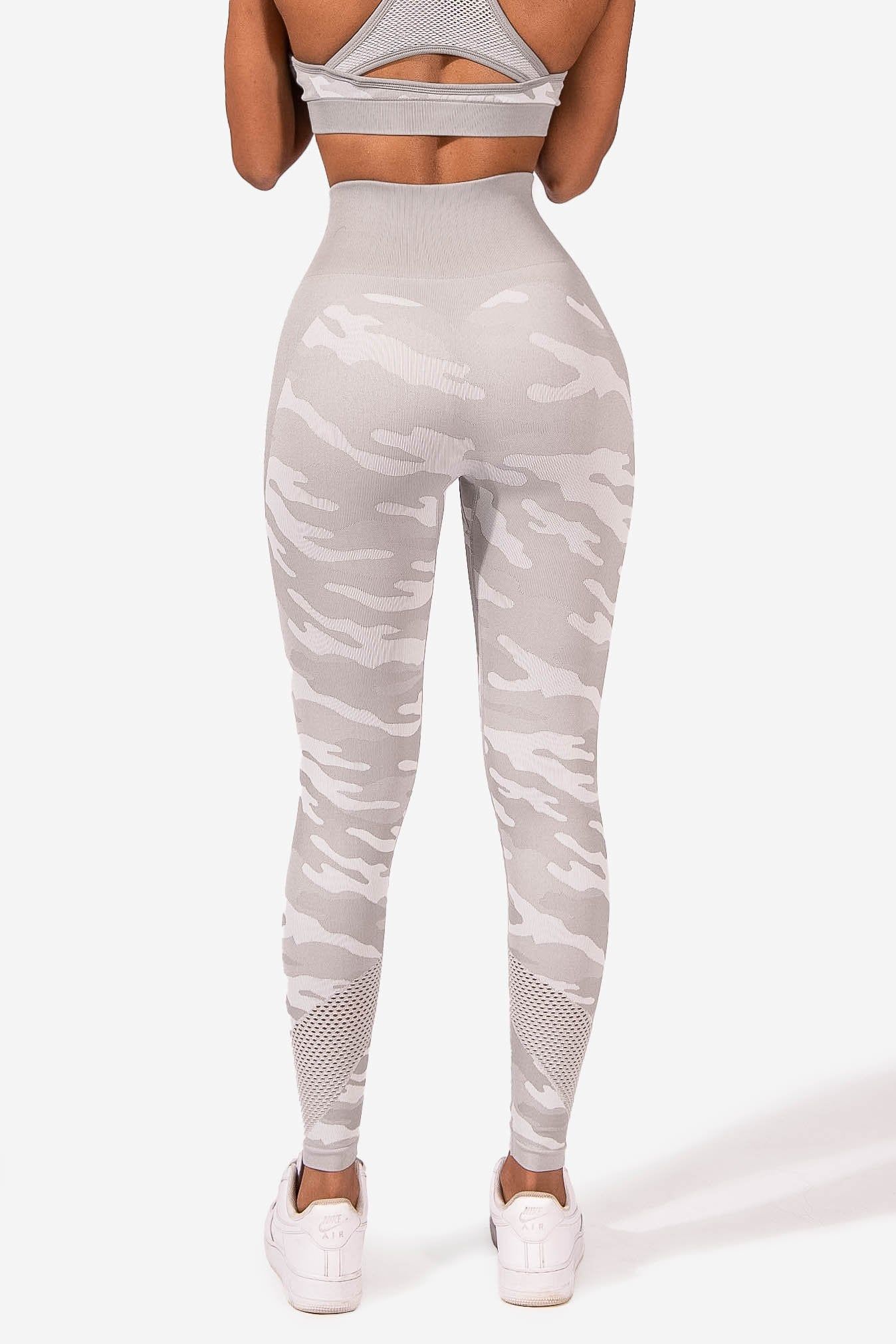 Reset Camo High Waisted Seamless Mesh Leggings - Gray Camo sold by Jed North product image thumbnail 6