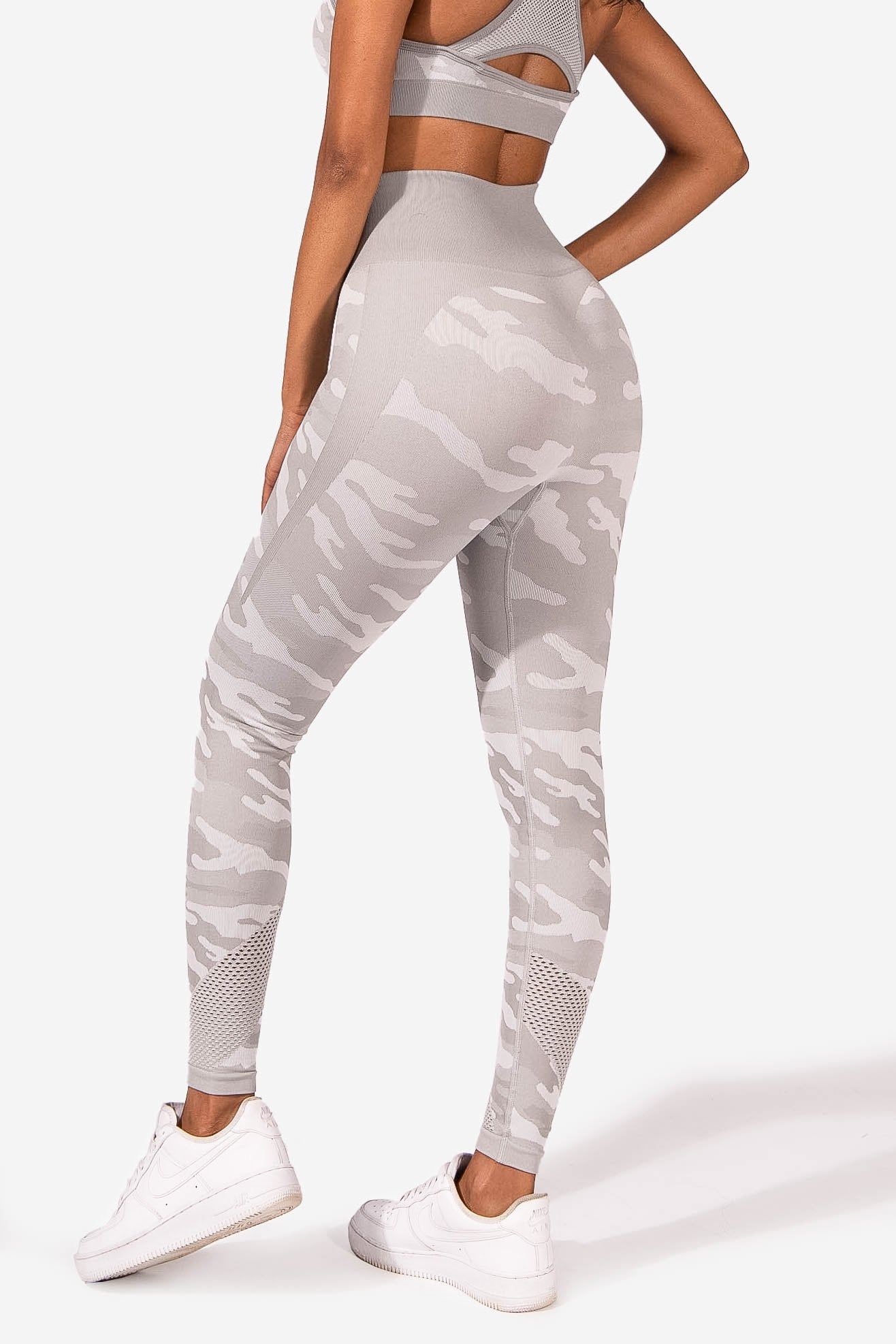 Reset Camo High Waisted Seamless Mesh Leggings - Gray Camo sold by Jed North product image thumbnail 2
