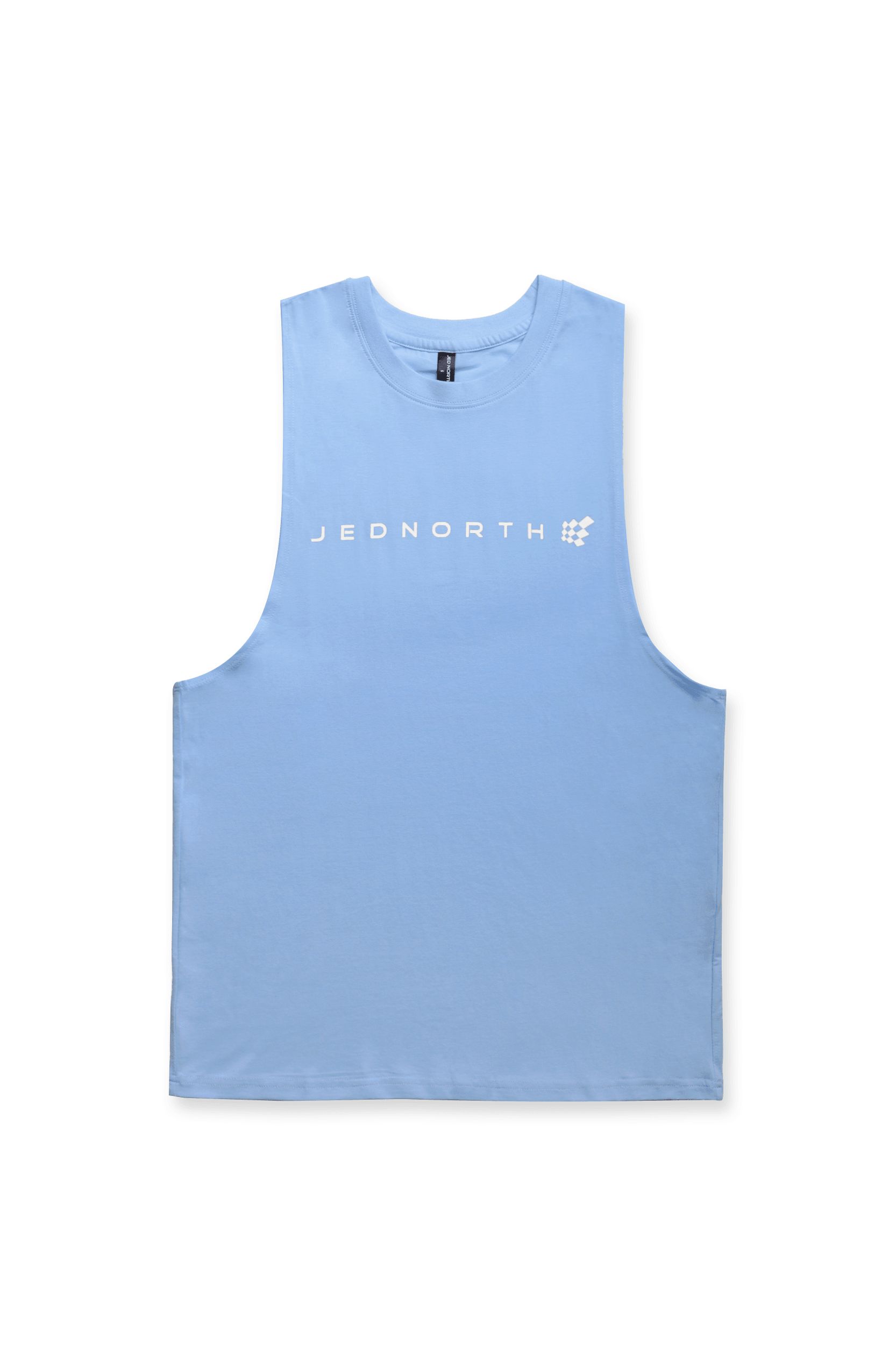 Men's Sleeveless Training Tee - Blue w White Logo sold by Jed North product image thumbnail 6