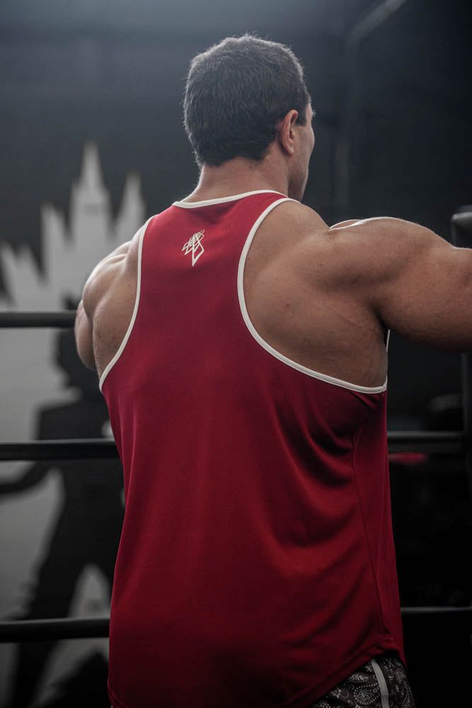 Fast-Dry Workout Stringer - Maroon & White sold by Jed North product image thumbnail 2