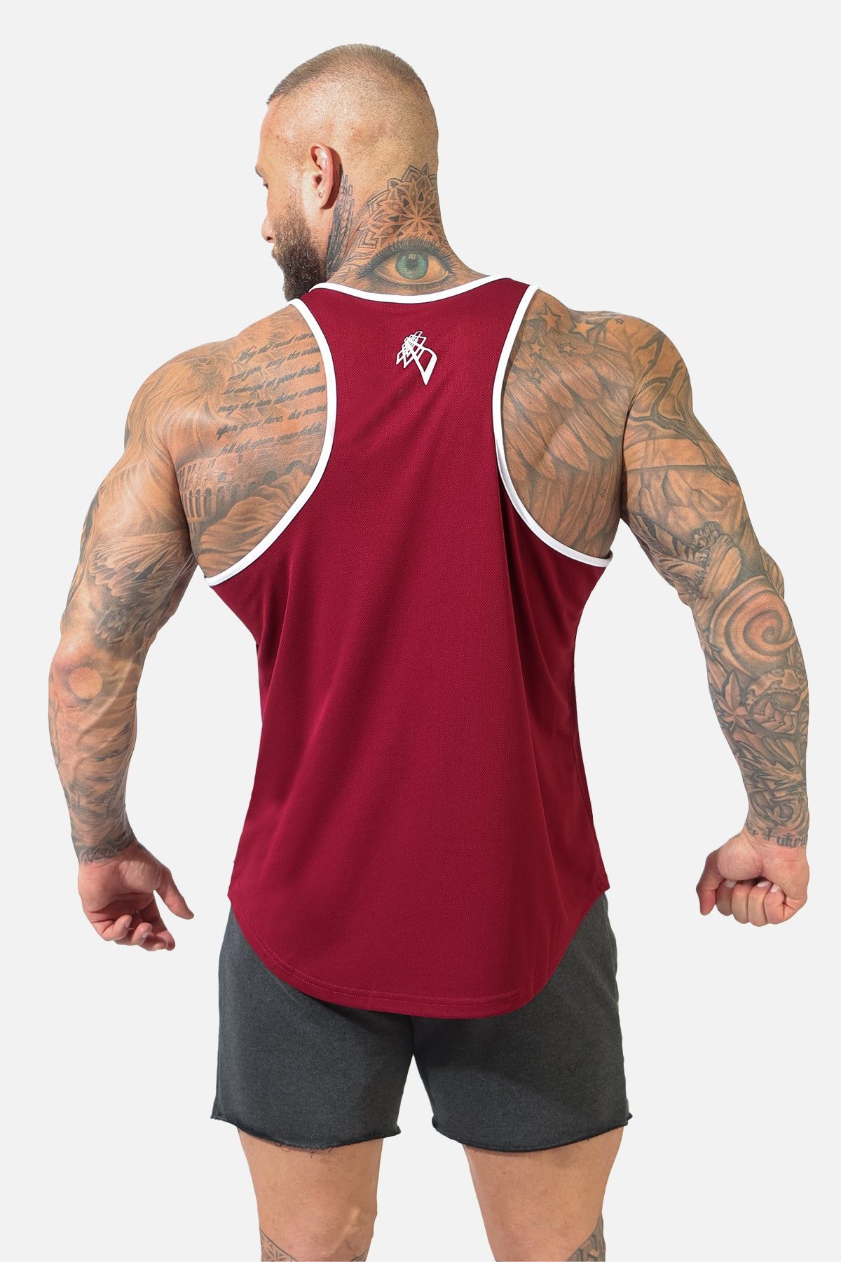 Fast-Dry Workout Stringer - Maroon & White sold by Jed North product image thumbnail 4