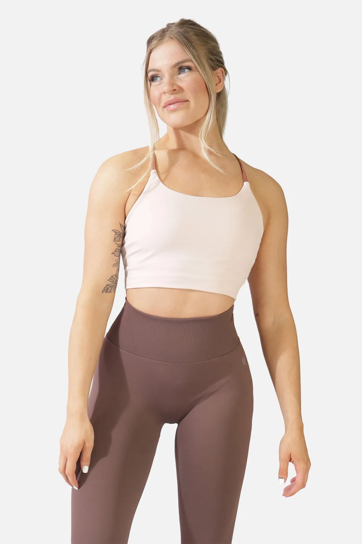 Cross-Back Spaghetti Strap Sports Bra - Pink sold by Jed North product image thumbnail 2