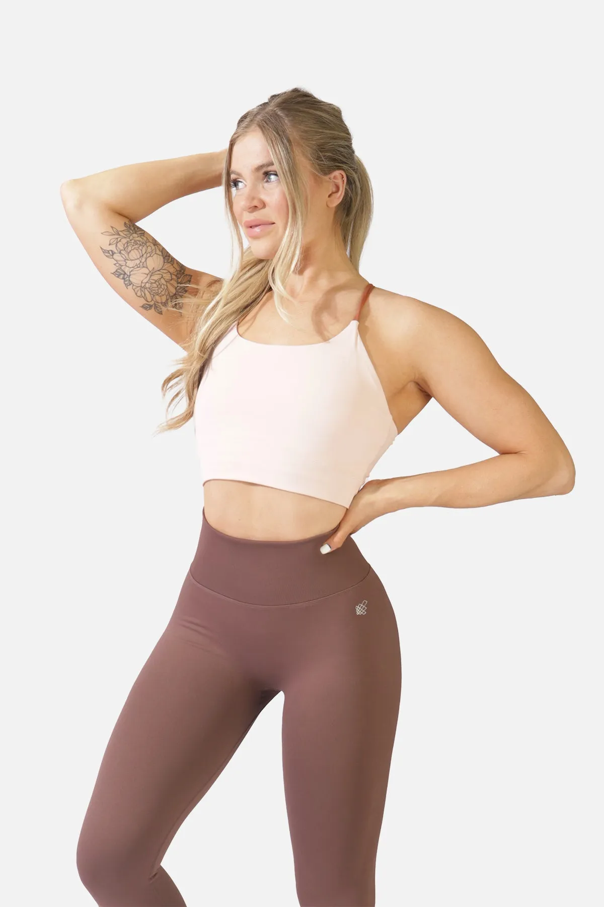 Cross-Back Spaghetti Strap Sports Bra - Pink sold by Jed North product image thumbnail 4