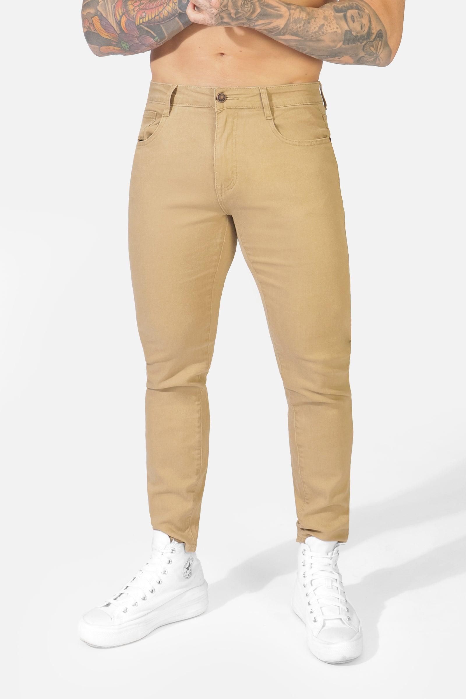 Men's Fitted Stretchy Pants - Khaki sold by Jed North product image thumbnail 3