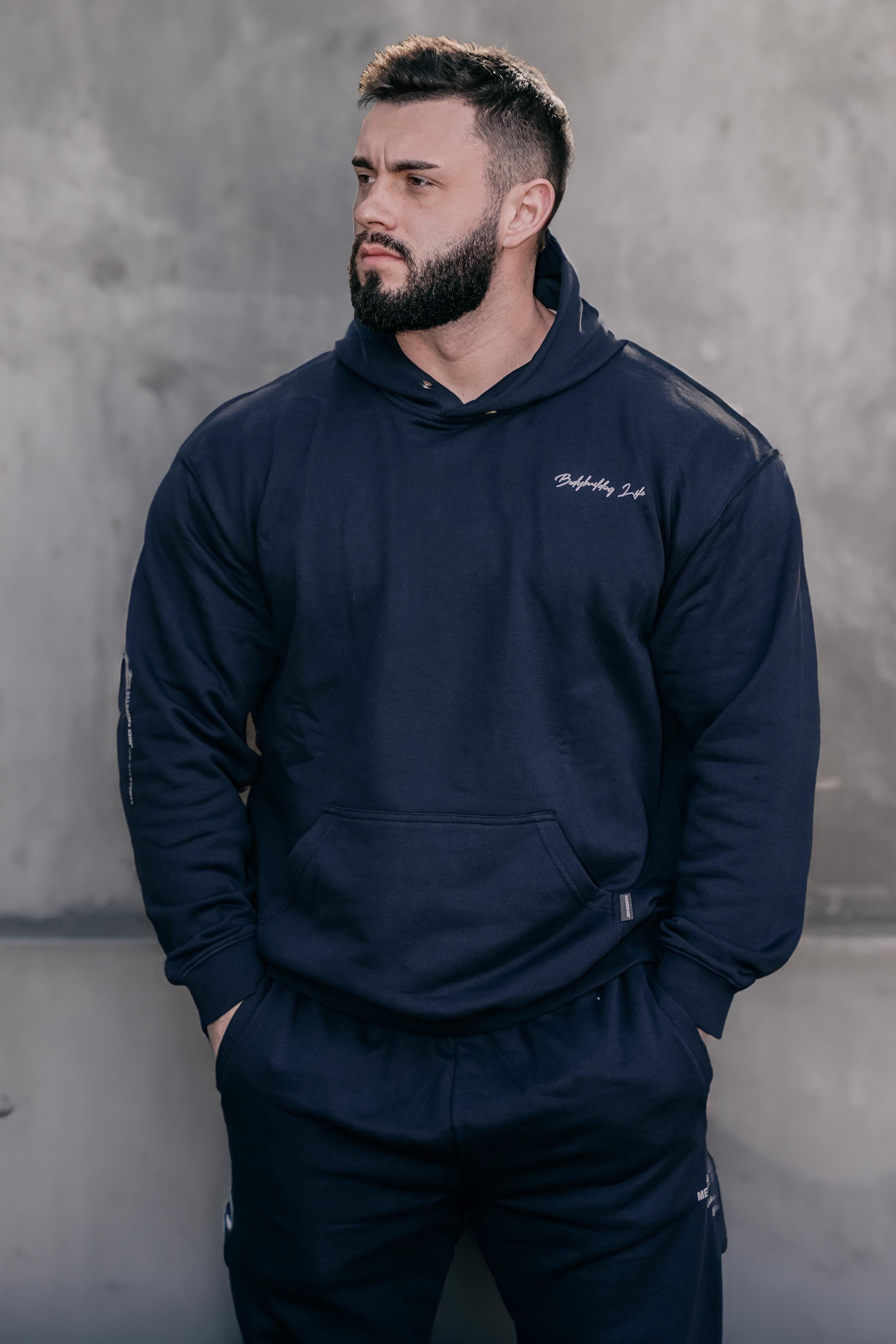 French Terry Pullover Hoodie - Navy sold by Jed North