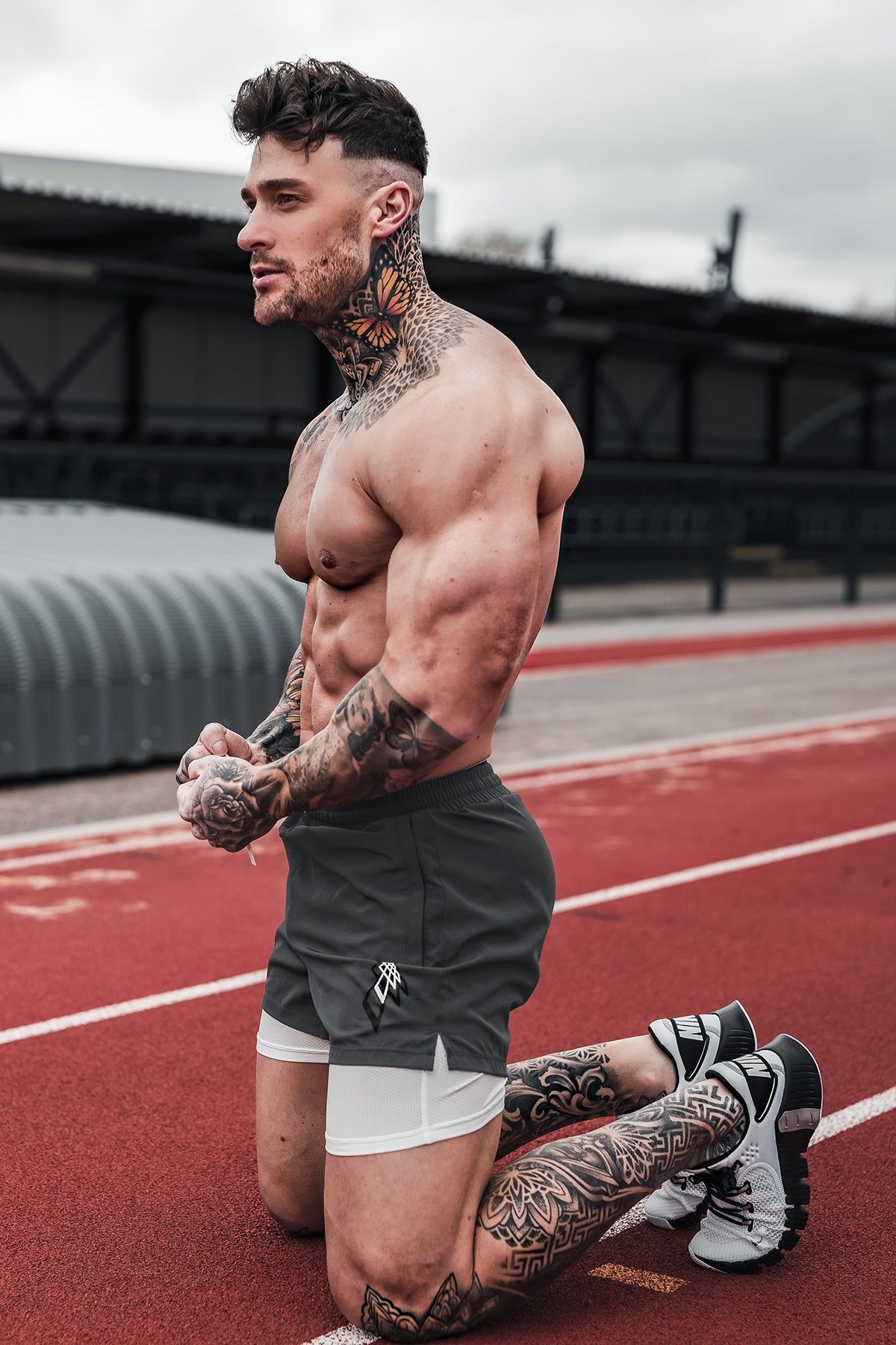 Men's 2 In 1 Active Training 5'' Shorts - Gray sold by Jed North