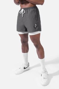 Men's 2 In 1 Active Training 5'' Shorts - Gray sold by Jed North