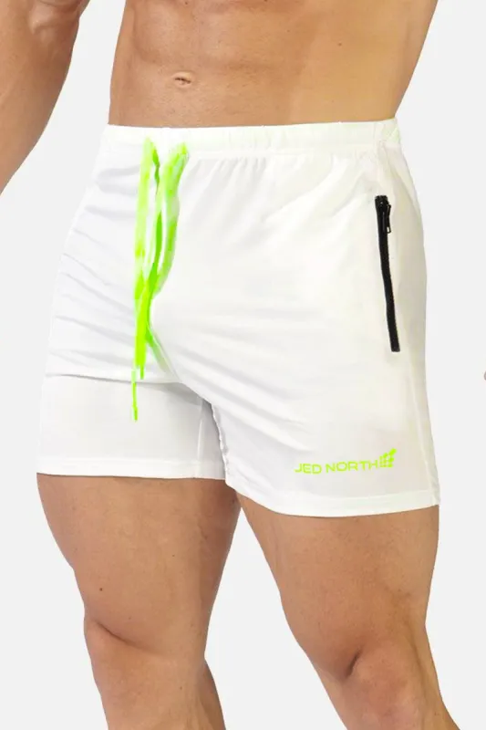 Agile Bodybuilding 4'' Shorts w Zipper Pockets - Off White sold by Jed North