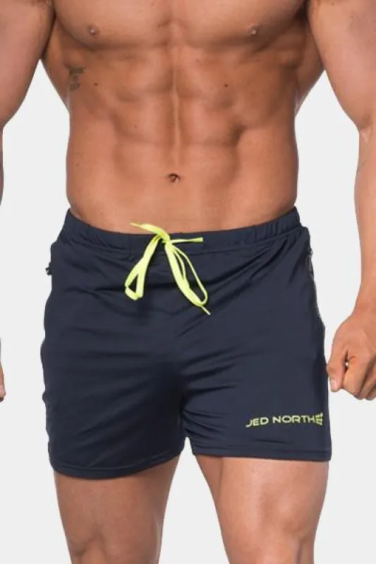 Agile Bodybuilding 4'' Shorts w Zipper Pockets - Navy Blue sold by Jed North