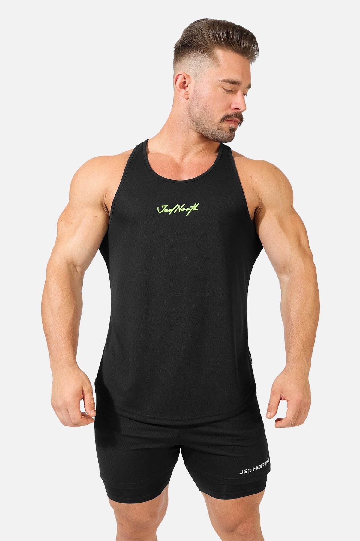 Fast-Dry Bodybuilding Workout Stringer - Black Neon sold by Jed North product image thumbnail 2